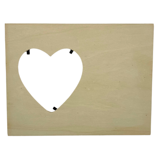 Heart shaped wood picture frame